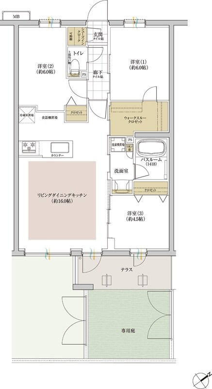 シンビエンス世田谷尾山台 間取り B1g type