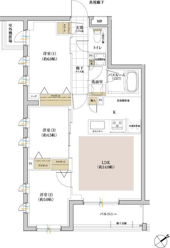 シンビエンス世田谷尾山台 間取り H type