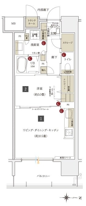 イニシアグラン大分駅前 間取り E type