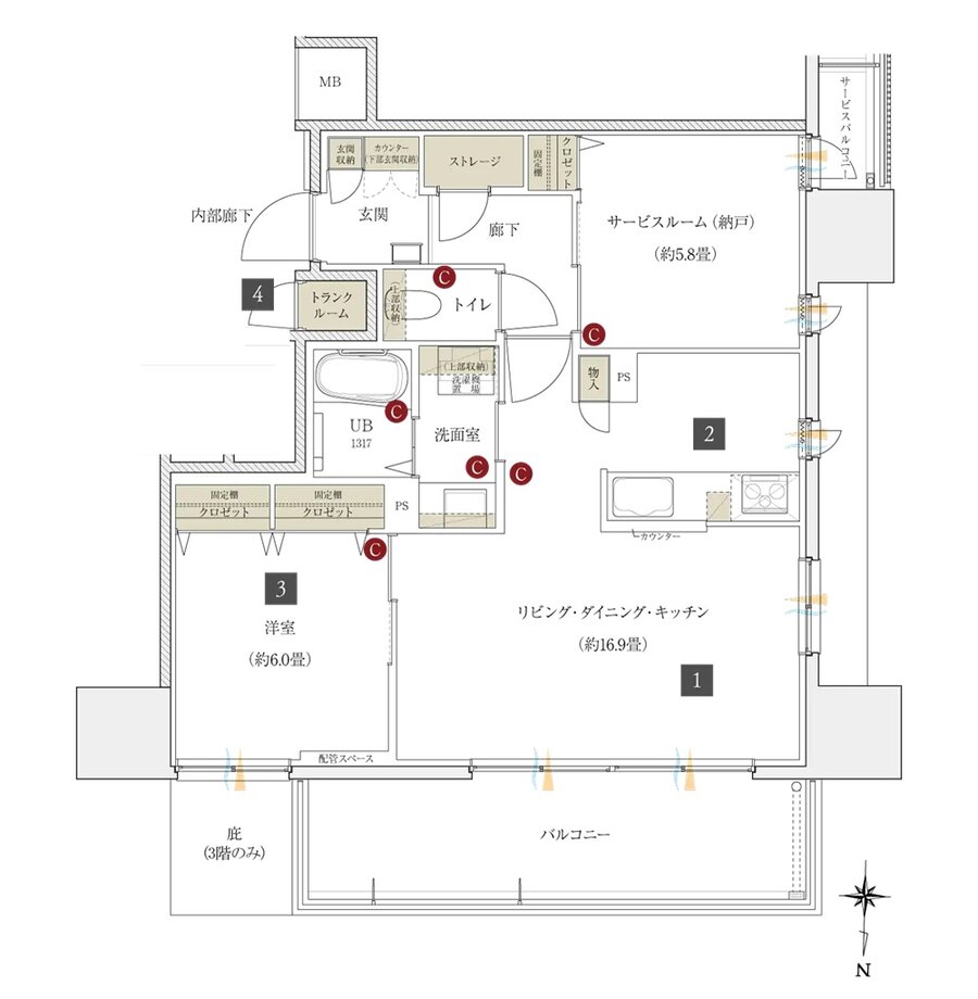 イニシアグラン大分駅前 間取り B type