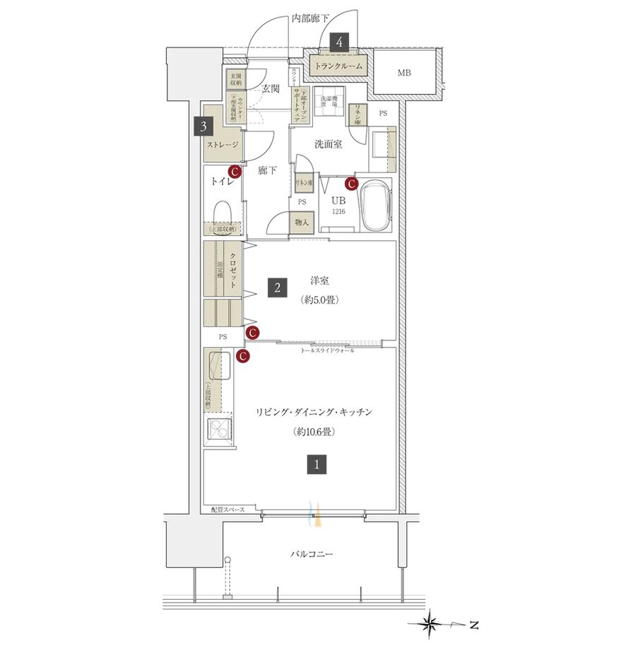 イニシアグラン大分駅前 間取り D type