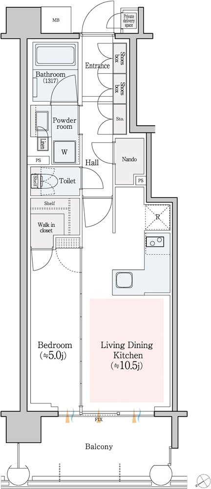 レ・ジェイド横濱桜木町 間取り C type