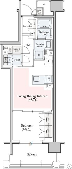 レ・ジェイド横濱桜木町 間取り B type