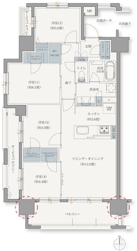 ブランシエラ宮崎 間取り Aタイプ