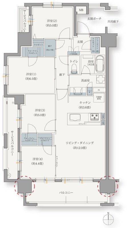 ブランシエラ宮崎 間取り Aタイプ