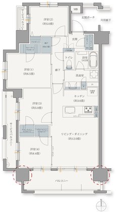 ブランシエラ宮崎 間取り Aタイプ