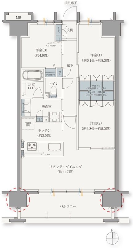 ブランシエラ宮崎 間取り Cタイプ