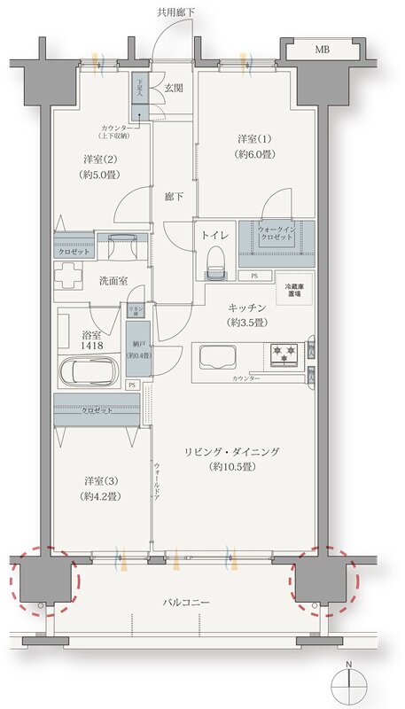 ブランシエラ宮崎 間取り Bタイプ
