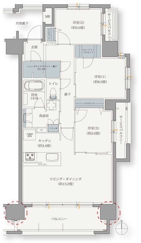 ブランシエラ宮崎 間取り Dタイプ