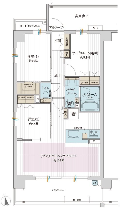 プレサンス ロジェ 宮前平ルミエル 間取り Dタイプ