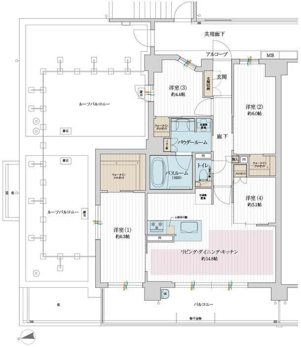 プレサンス ロジェ 宮前平ルミエル 間取り Hrタイプ