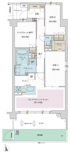 プレサンス ロジェ 宮前平ルミエル 間取り Ggタイプ