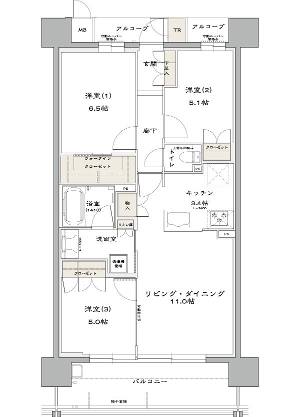 プレイズ小牧 間取り B type