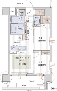 天王寺駅徒歩圏プライベートレジデンス構想 間取り Cタイプ