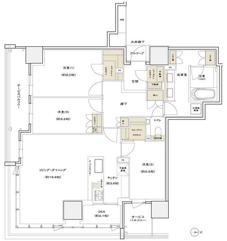 シエリアタワー北浜 間取り J TYPE