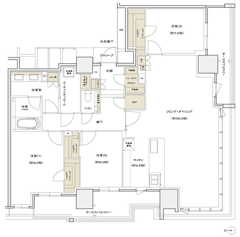 シエリアタワー北浜 間取り S TYPE