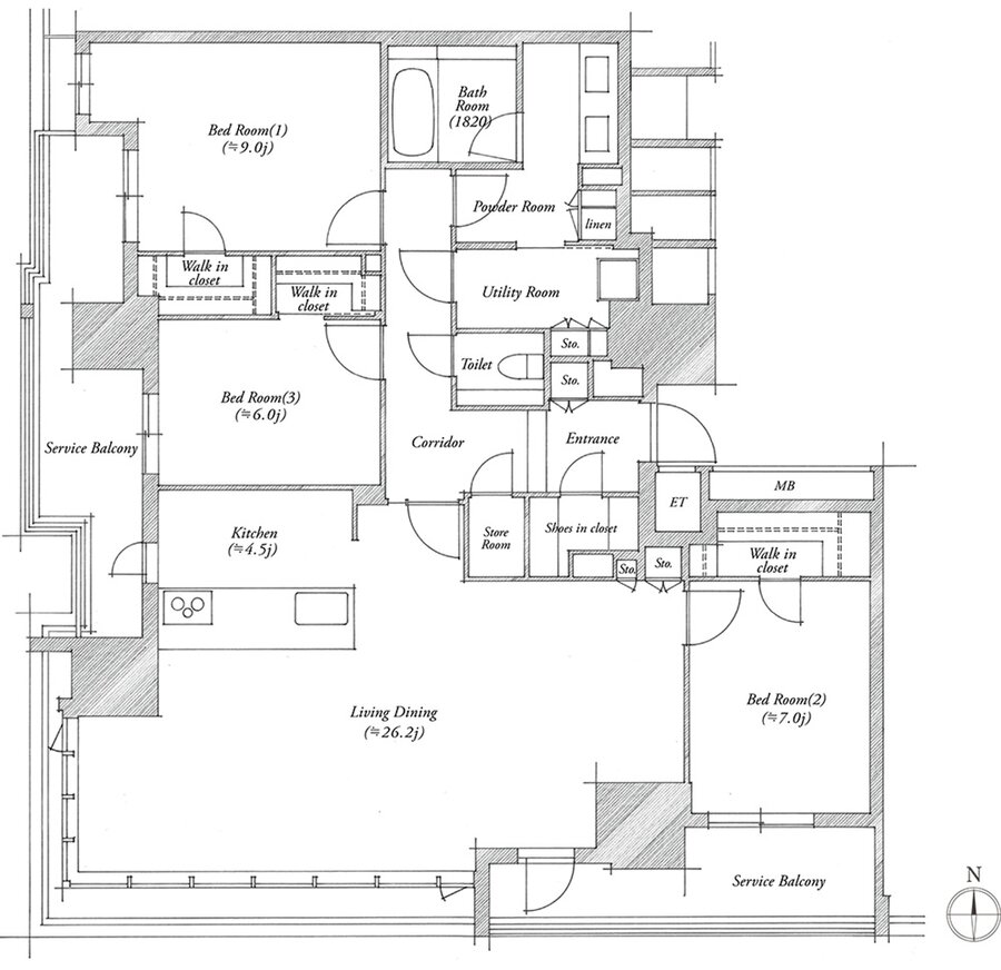 シエリアタワー北浜 間取り S TYPE