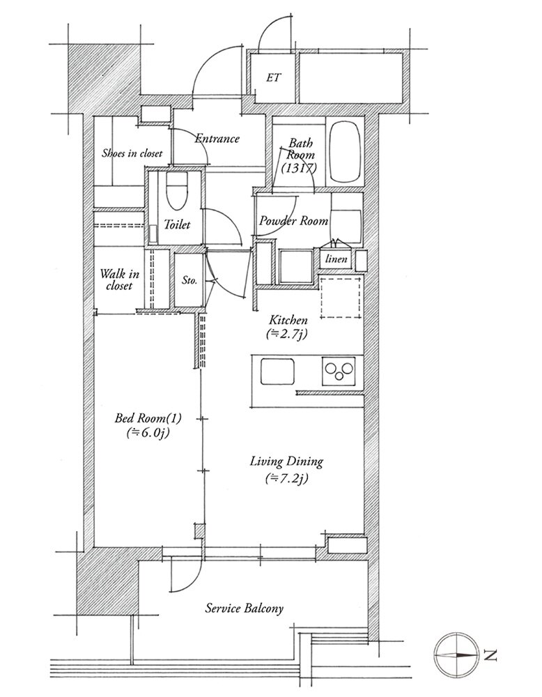 シエリアタワー北浜 間取り D TYPE