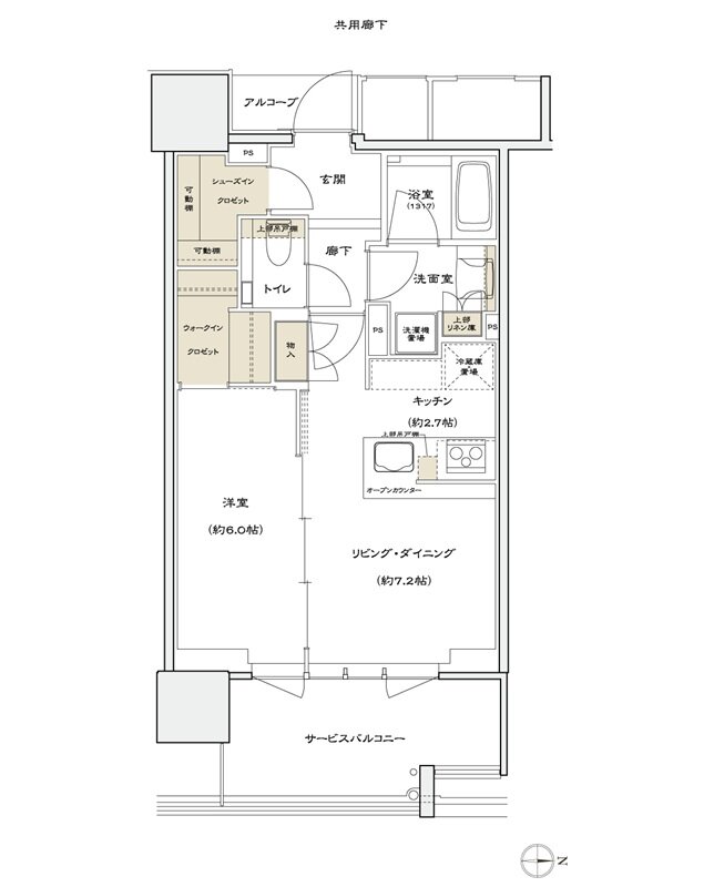 シエリアタワー北浜 間取り D TYPE