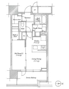 シエリアタワー北浜 間取り D TYPE