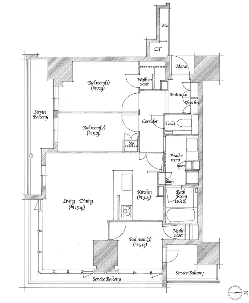 シエリアタワー北浜 間取り C TYPE