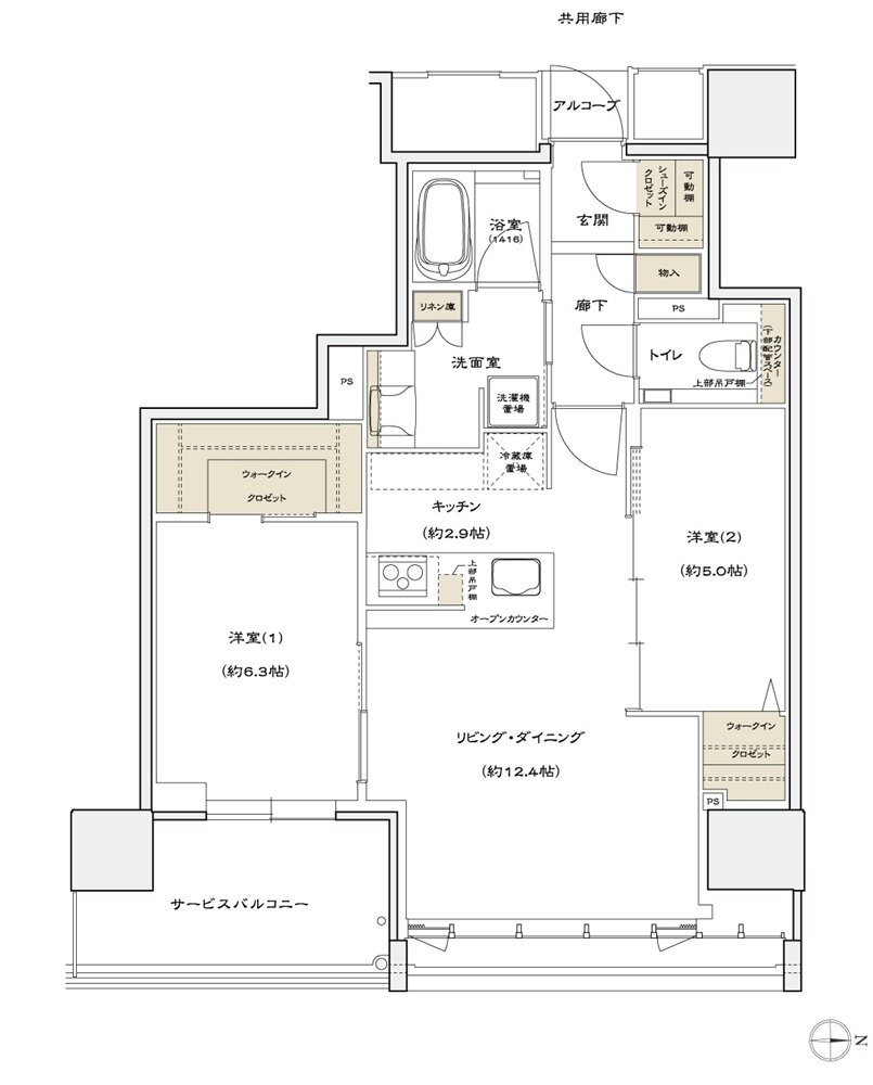 シエリアタワー北浜 間取り K TYPE