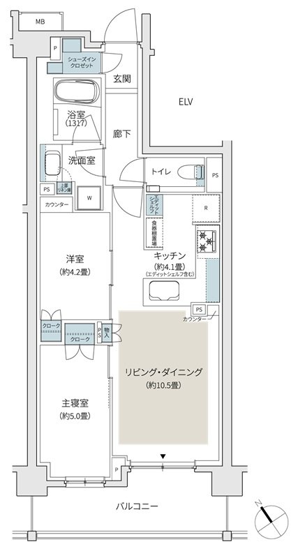 パークホームズたまプラーザ　ヒルサイドコート 間取り Eタイプ
