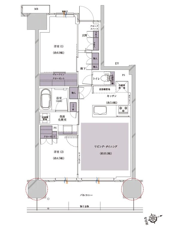 プレシス熊谷末広 間取り Bタイプ