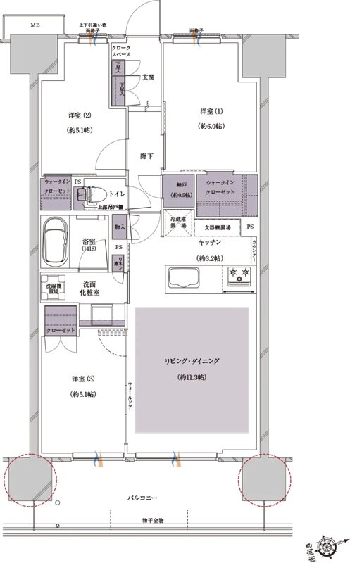 プレシス熊谷末広 間取り Dタイプ