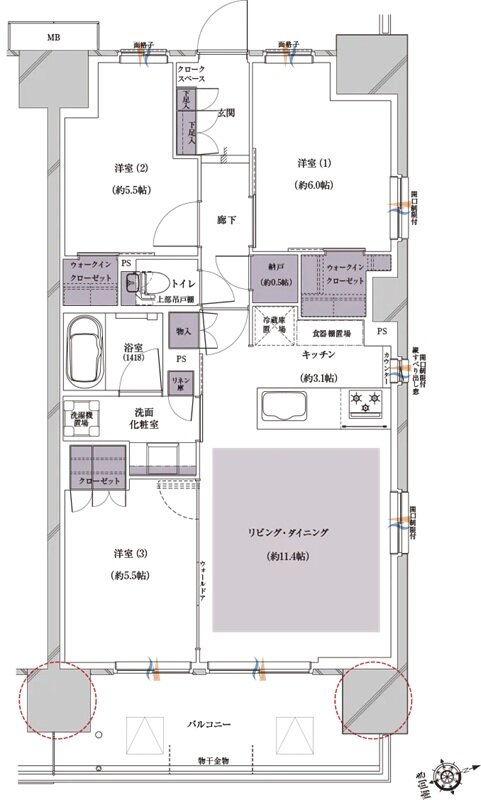 プレシス熊谷末広 間取り Fタイプ