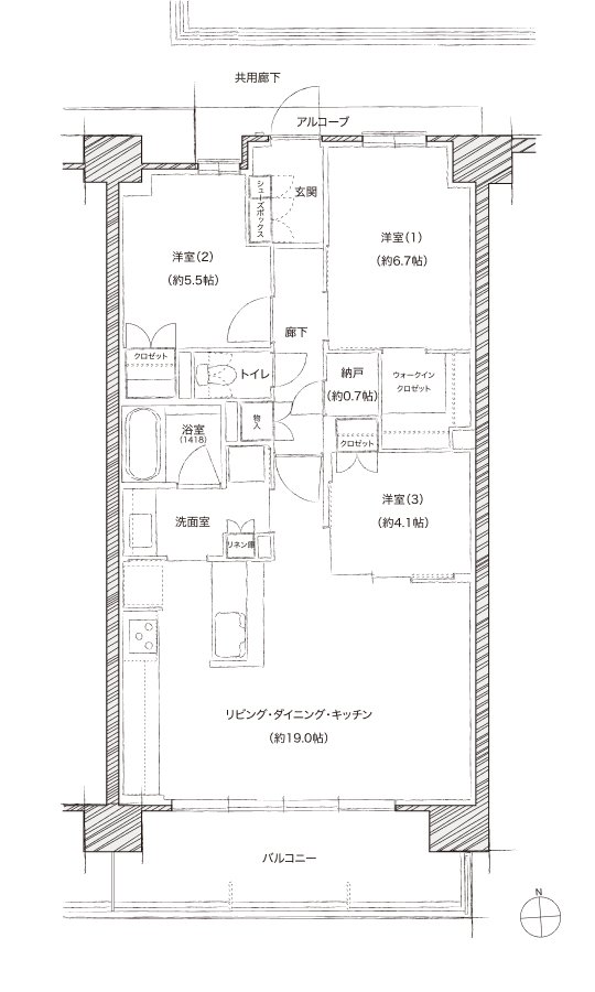 シエリアシティナゴヤドーム前矢田 間取り SJ type