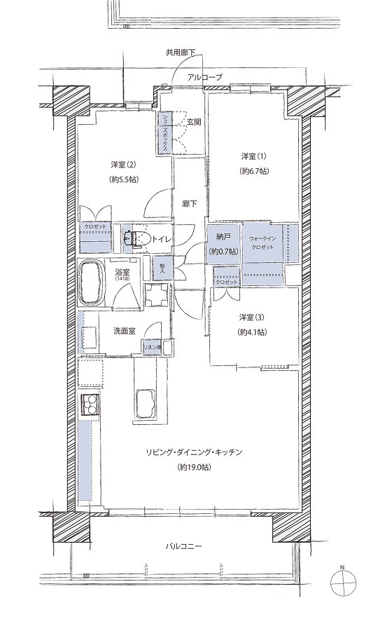 シエリアシティ ナゴヤドーム前矢田 間取り SJ type