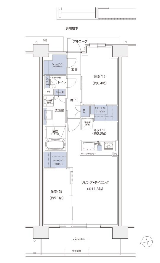 シエリアシティ ナゴヤドーム前矢田 間取り WN type