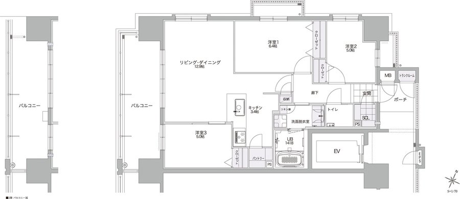 ビバシティネクスト文教 間取り AI type