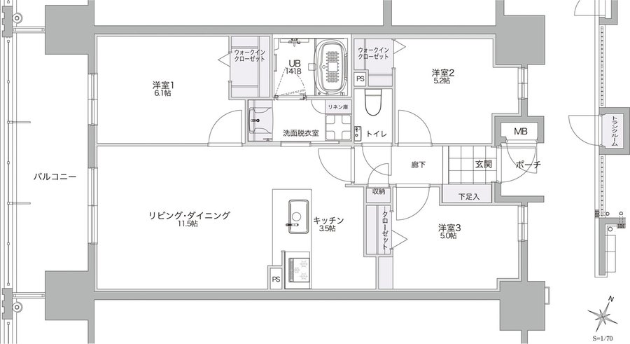 ビバシティネクスト文教 間取り BI type