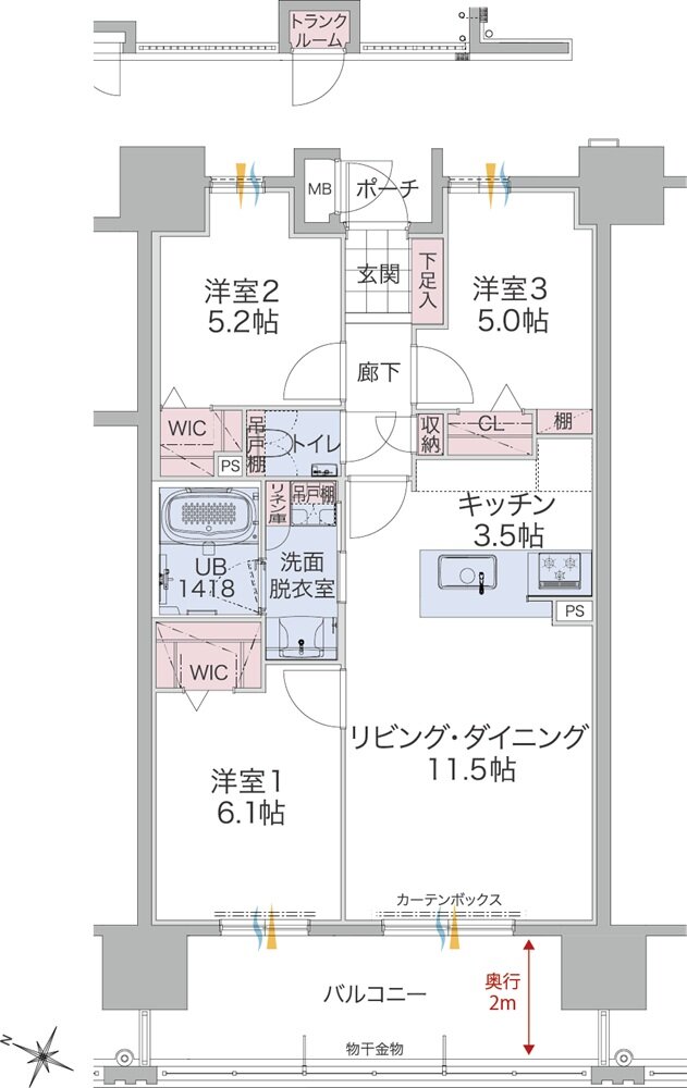ビバシティネクスト文教 間取り BI type