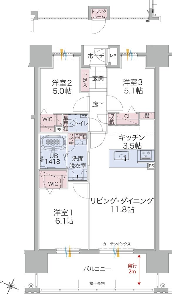 ビバシティネクスト文教 間取り BII type