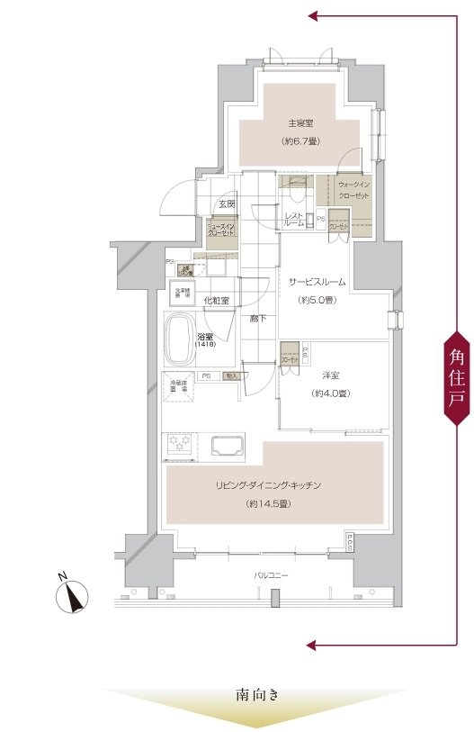 ピアース大井仙台坂Hill Top 間取り B type