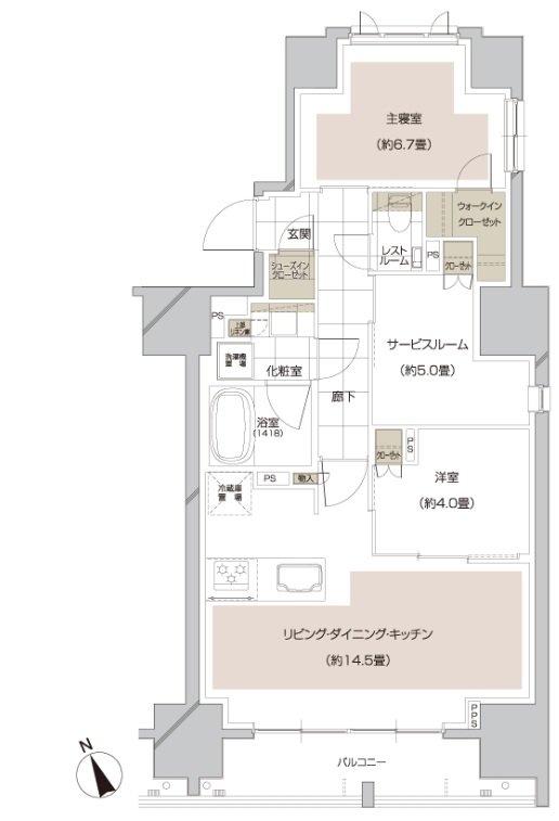 ピアース大井仙台坂Hill Top 間取り B type