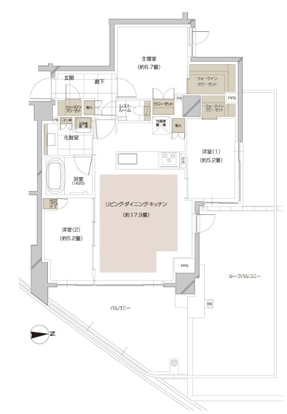 ピアース宮前平レジデンス 間取り Q type