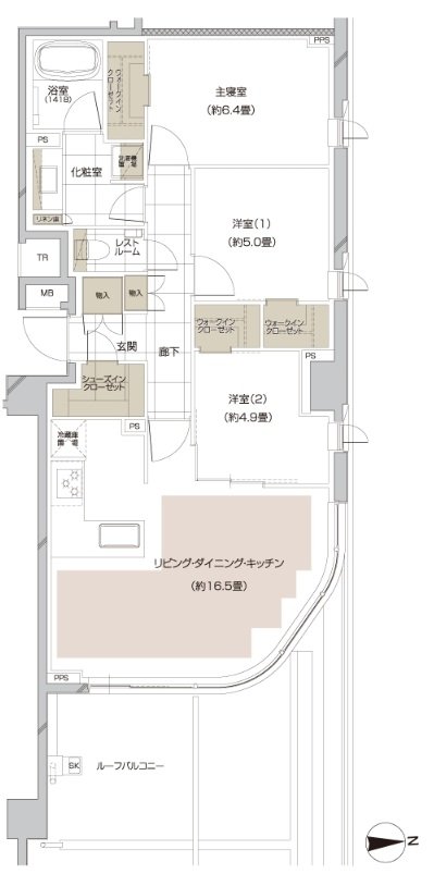 ピアース宮前平レジデンス 間取り N type