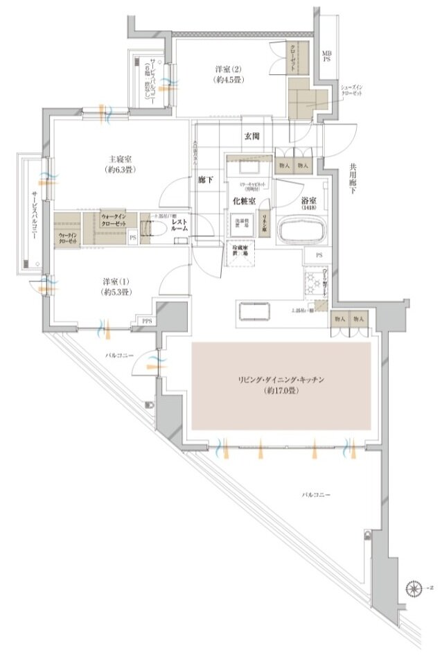 ピアース宮前平レジデンス 間取り K type