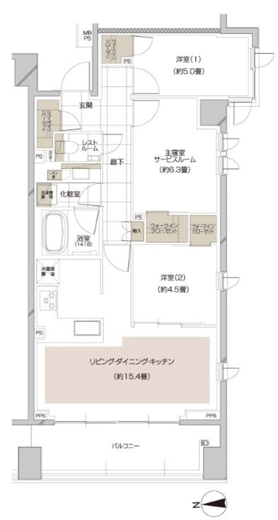 ピアース宮前平レジデンス 間取り L type
