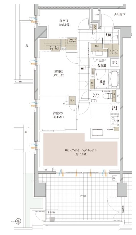 ピアース宮前平レジデンス 間取り Fg type