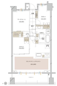 ピアース宮前平レジデンス 間取り E type［第1期2次］