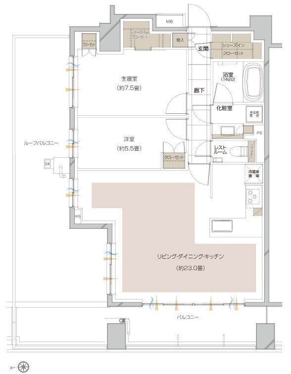 ピアース宮前平レジデンス 間取り R type［MENU］［第1期3次］
