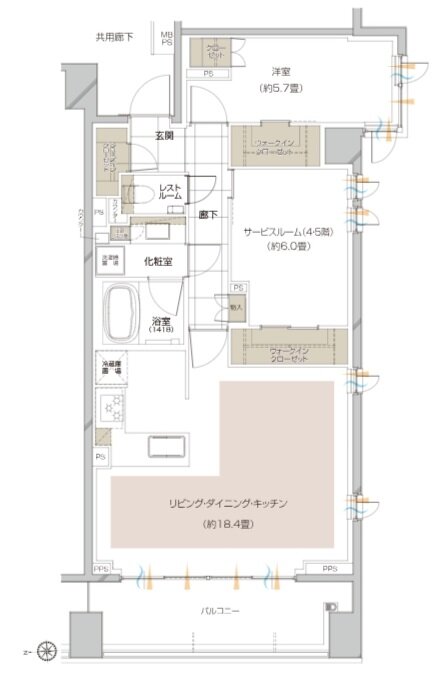 ピアース宮前平レジデンス 間取り L type［MENU］［第1期3次］