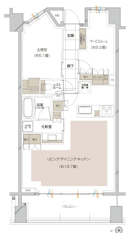 ピアース宮前平レジデンス 間取り D type［MENU］