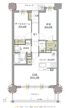 ワコーレJR三ノ宮駅直通9分プロジェクト 間取り A2 type