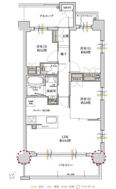 ワコーレJR三ノ宮駅直通9分プロジェクト 間取り C2 type